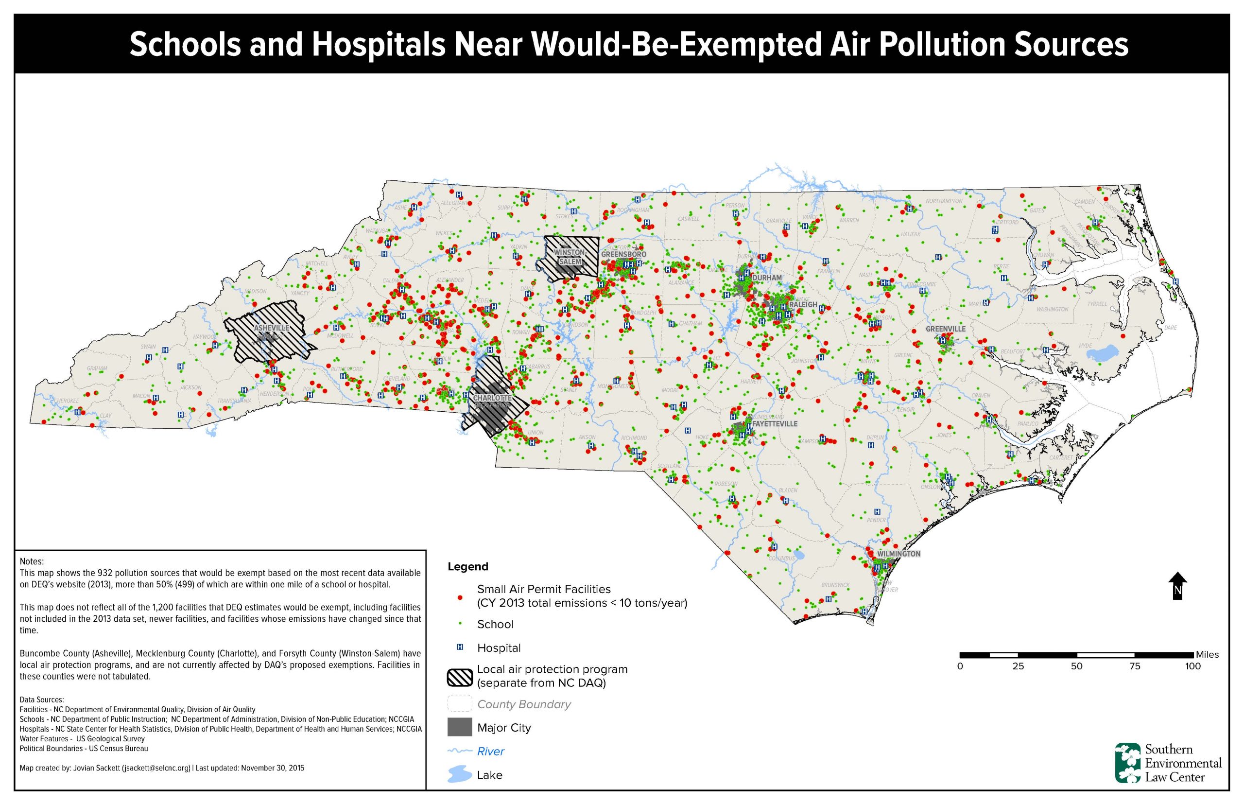 Schools and Hospitals near would-be exempted pollution sources